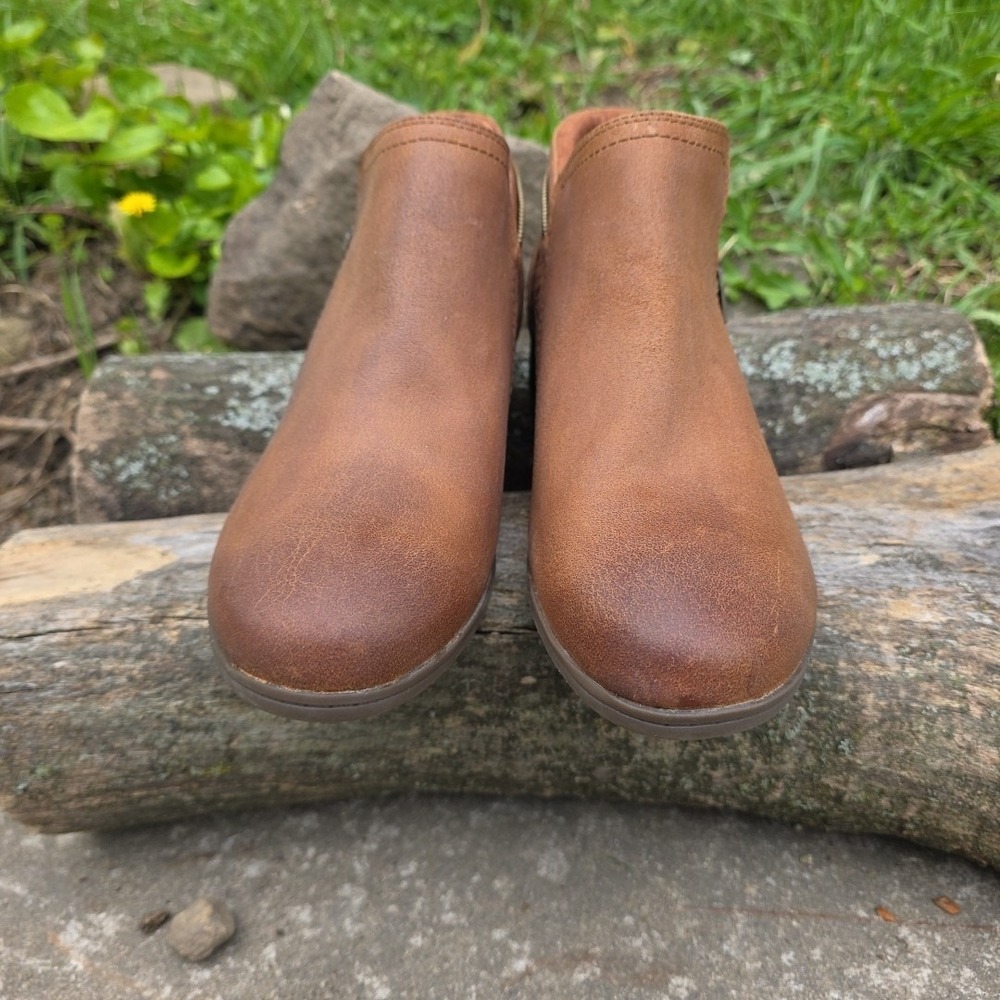 Rockport Cobb Hill Women's Crosbie Tan Leather Booties CI6209 US Size 9 - Picture 3 of 10